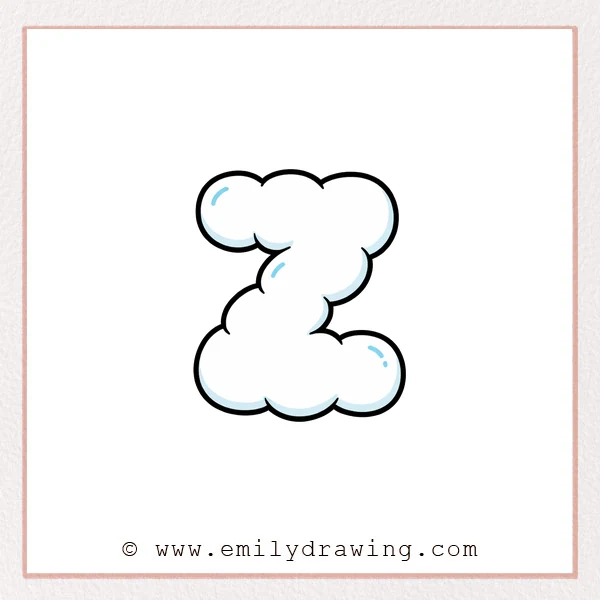 Preview of Bubble Letter Z drawing